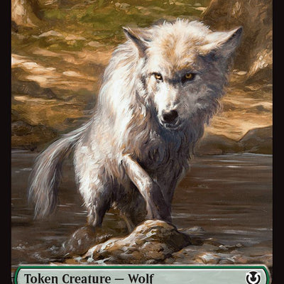 Arlinn, Embraced by the Moon Emblem (23) // Wolf Token (18) [Innistrad Remastered: Tokens] [Non-Foil]