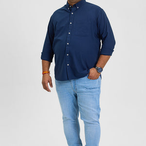 Dark Blue Button Down Regular Fit Shirt