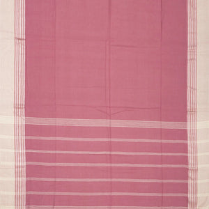 Dusty Pink Handloom Bengal Cotton Saree With Cream Border