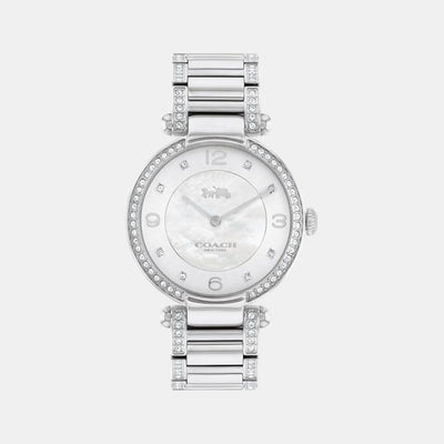Cary Women Quartz Silver Mother Of Pearl Dial Analog Stainless Steel Watch 14503830