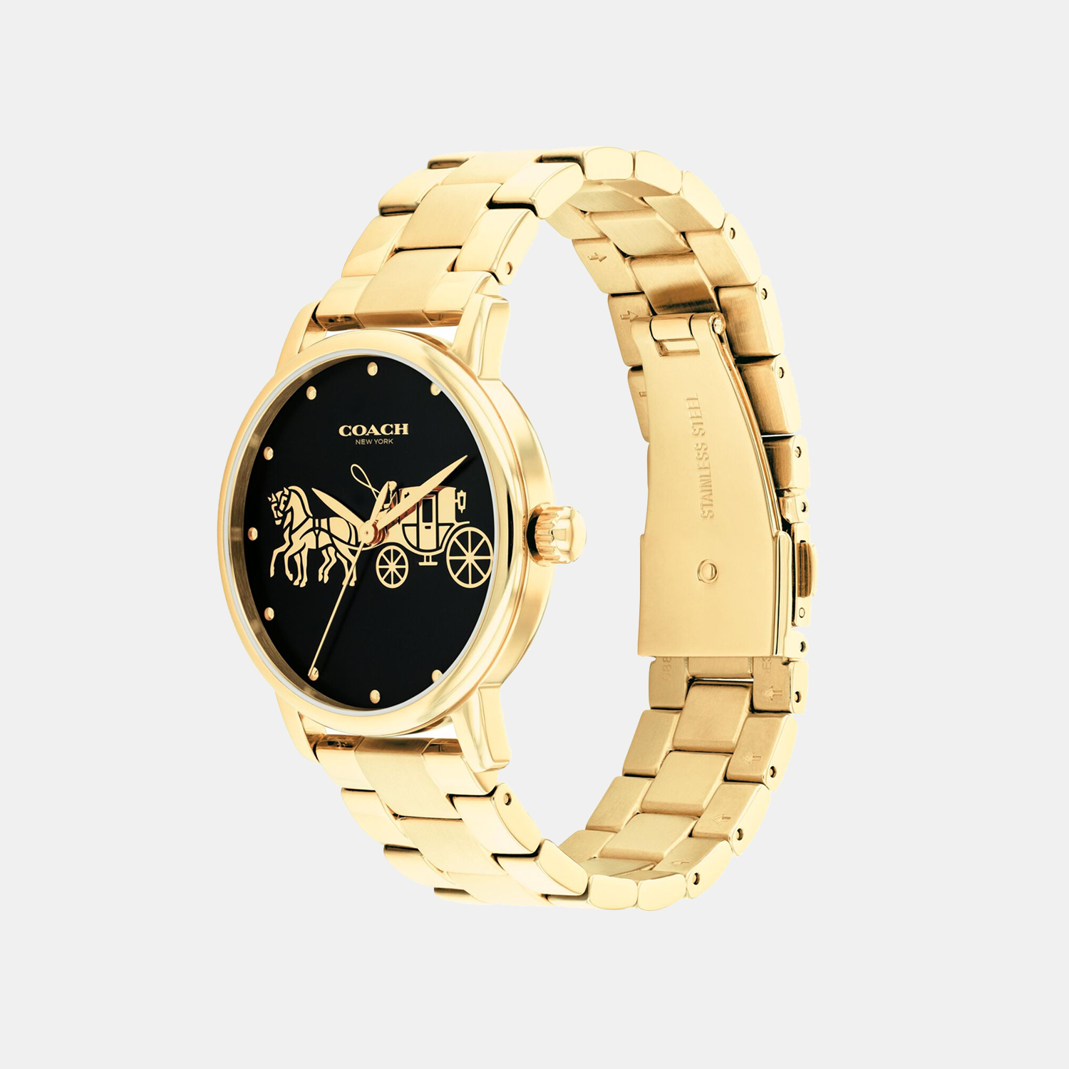 Grand Women Quartz Black Dial Analog Stainless Steel Watch 14504174