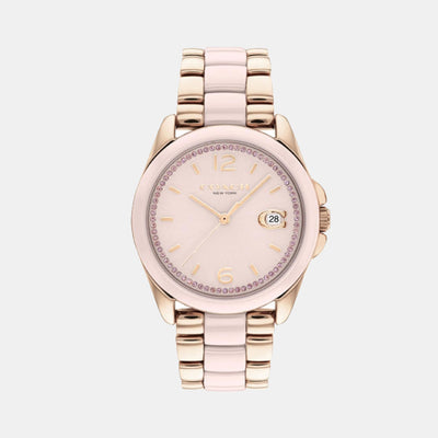 Greyson Women Quartz Pink Dial Analog Stainless Steel Watch 14504188