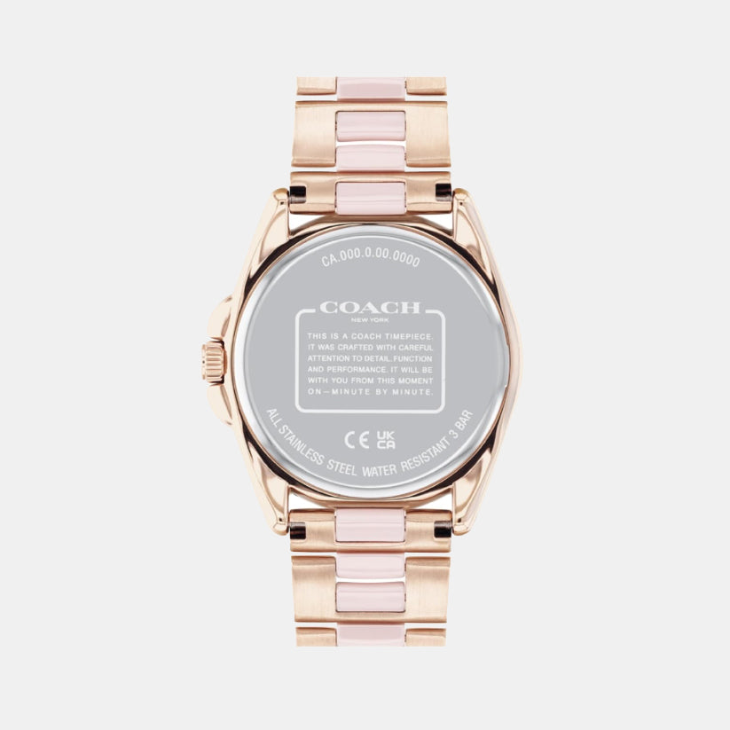 Greyson Women Quartz Pink Dial Analog Stainless Steel Watch 14504188