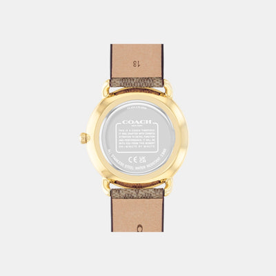 Elliot Women Quartz Silver Dial Analog Leather Watch 14504205