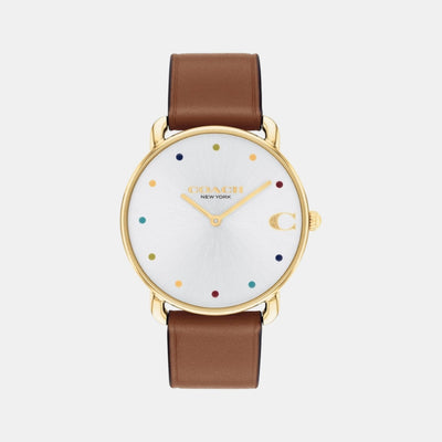 Elliot Women Quartz Silver & White Dial Analog Leather Watch 14504206