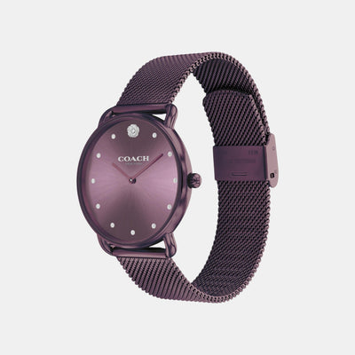 Elliot Women Quartz Purple Dial Analog Stainless Steel Watch 14504211