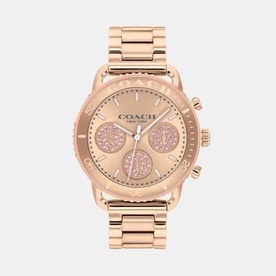Cruiser Women Quartz Rose Gold Dial Chronograph Stainless Steel Watch 14504255