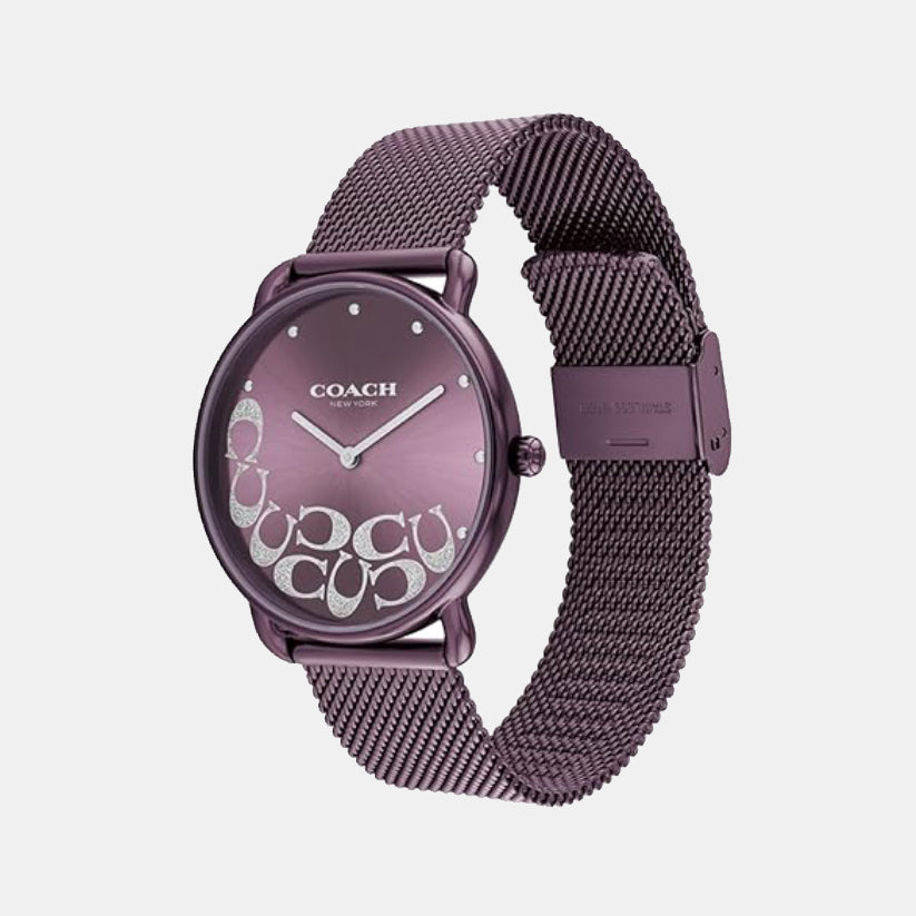 Elliot Women Quartz Purple Dial Analog Stainless Steel Watch 14504339