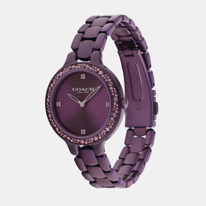Chelsea Women Quartz Purple Dial Analog Stainless Steel Watch 14504353
