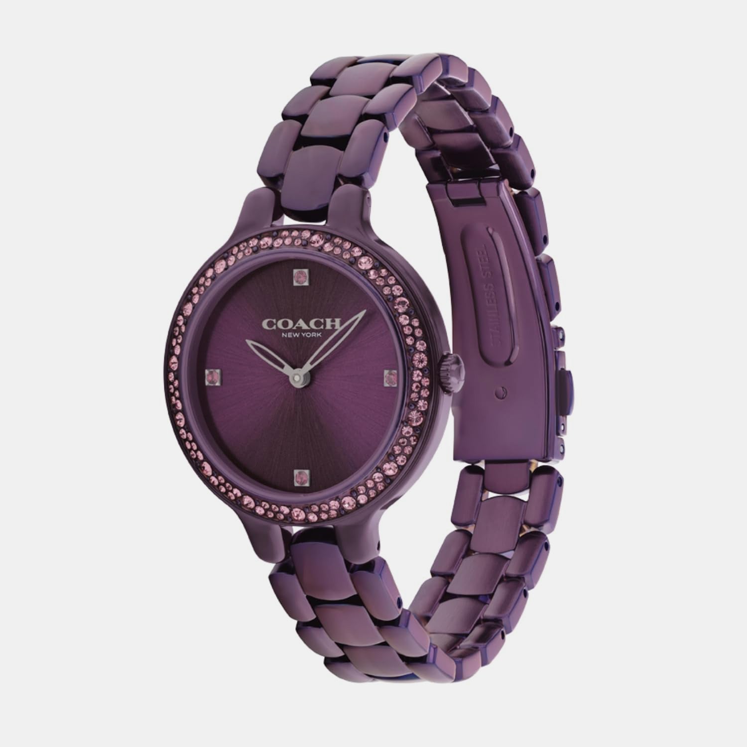Chelsea Women Quartz Purple Dial Analog Stainless Steel Watch 14504353