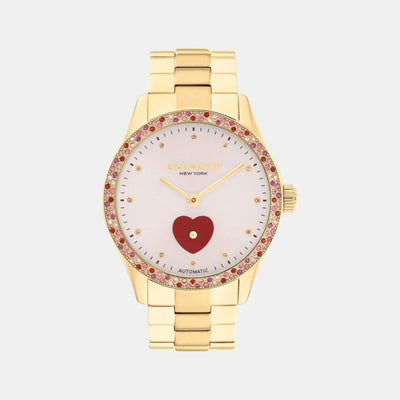 Brooks Women Automatic Light Pink Dial Analog Stainless Steel Watch 14504487