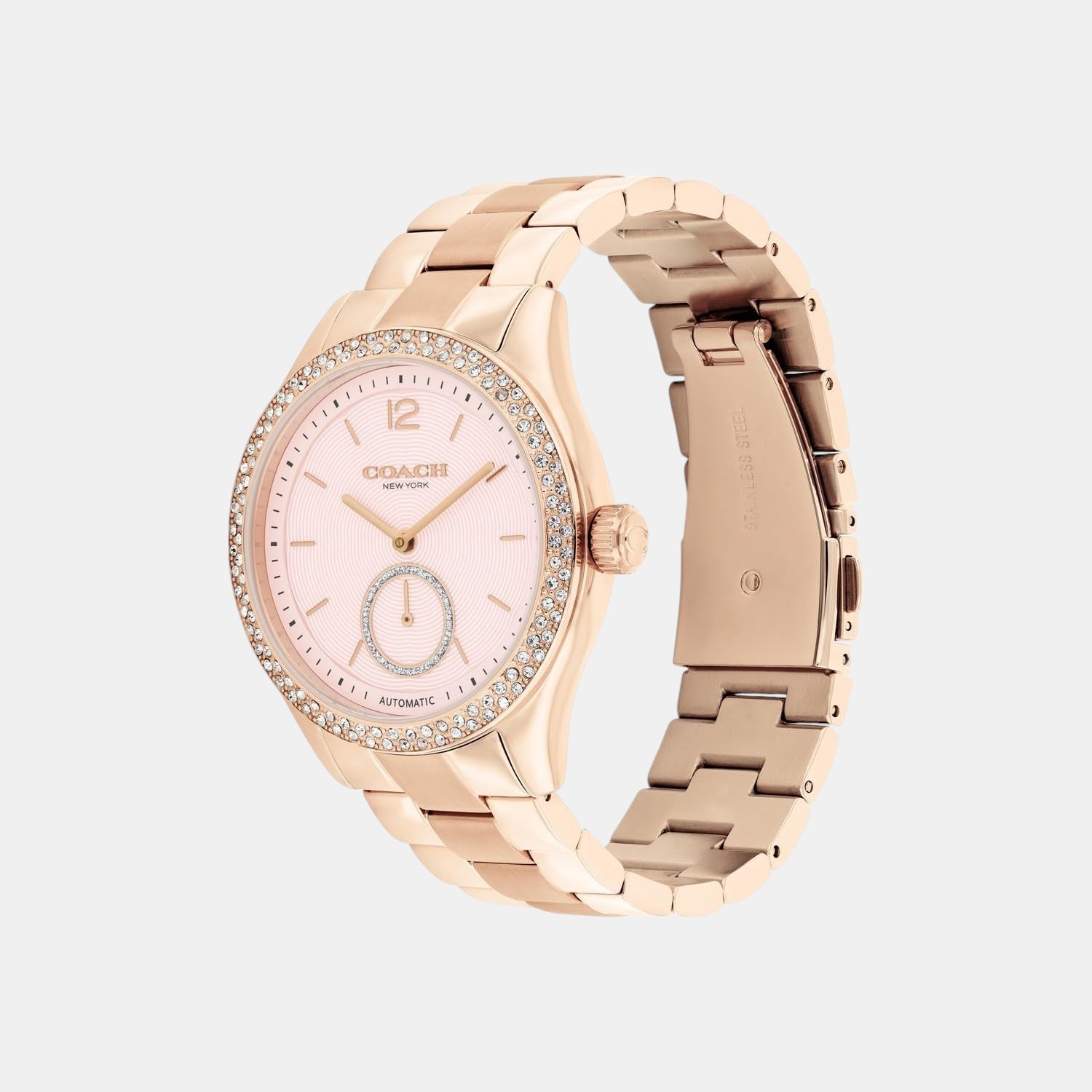 Brooks Women Automatic Pink Dial Analog Stainless Steel Watch 14504488
