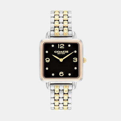 Cass Women Quartz Black Dial Analog Stainless Steel Watch 14504496