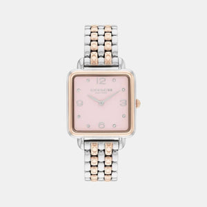 Cass Women Quartz Pink Dial Analog Stainless Steel Watch 14504497