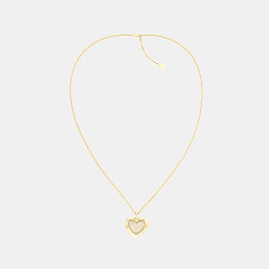 Heart Watch Necklace Women Quartz Thin Gold Dial Analog Stainless Steel Watch 14504513