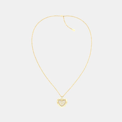 Heart Watch Necklace Women Quartz Thin Gold Dial Analog Stainless Steel Watch 14504513