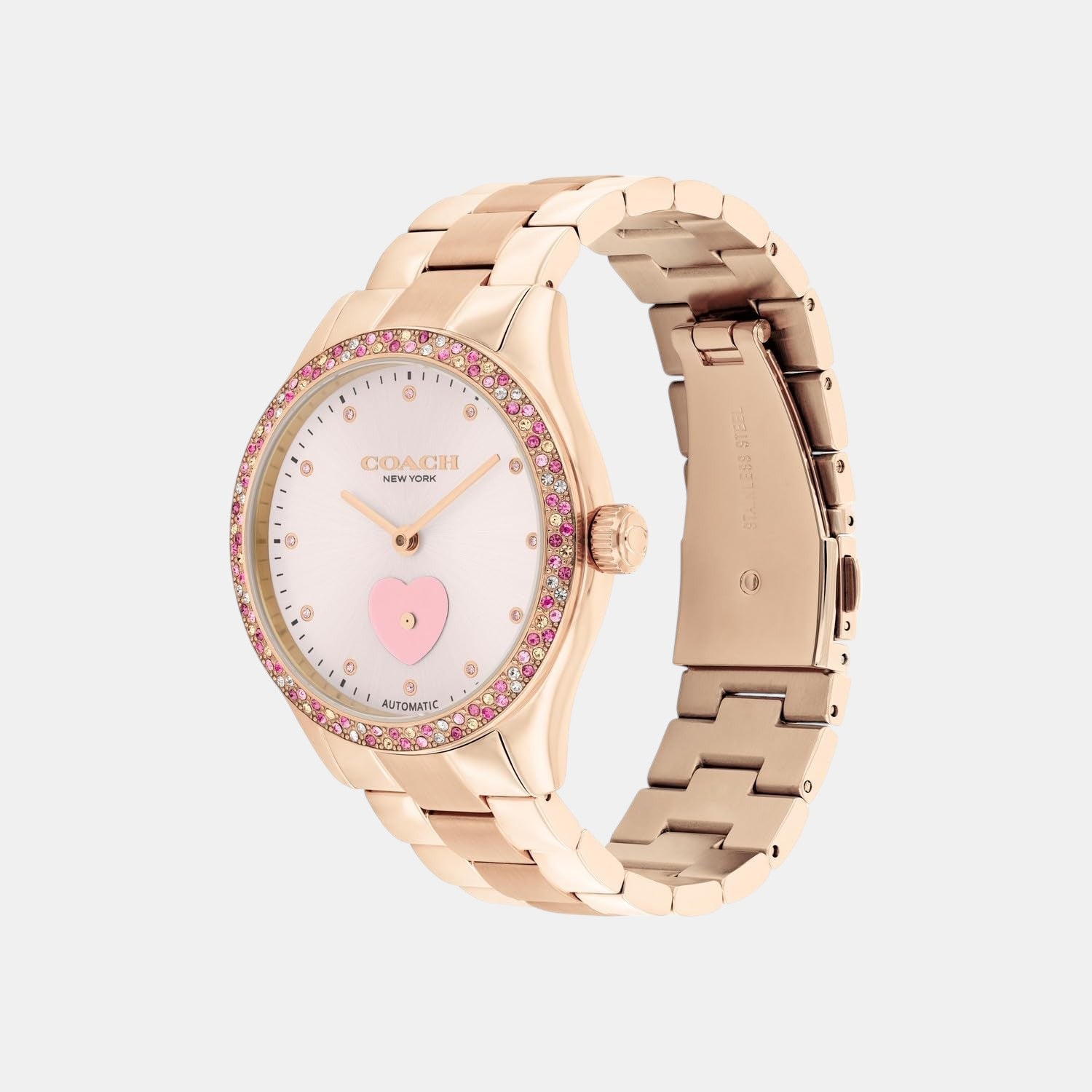 Brooks Women Automatic Light Pink Dial Analog Stainless Steel Watch 14504523