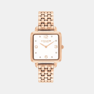 Cass Women Quartz White Dial Analog Stainless Steel Watch 14504532