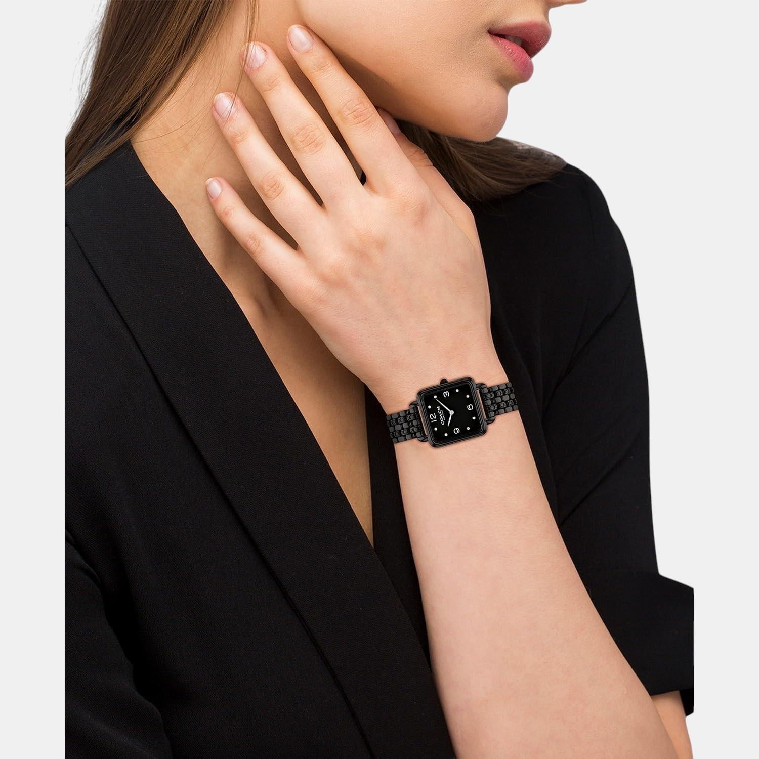 Cass Women Quartz Black Dial Analog Stainless Steel Watch 14504533