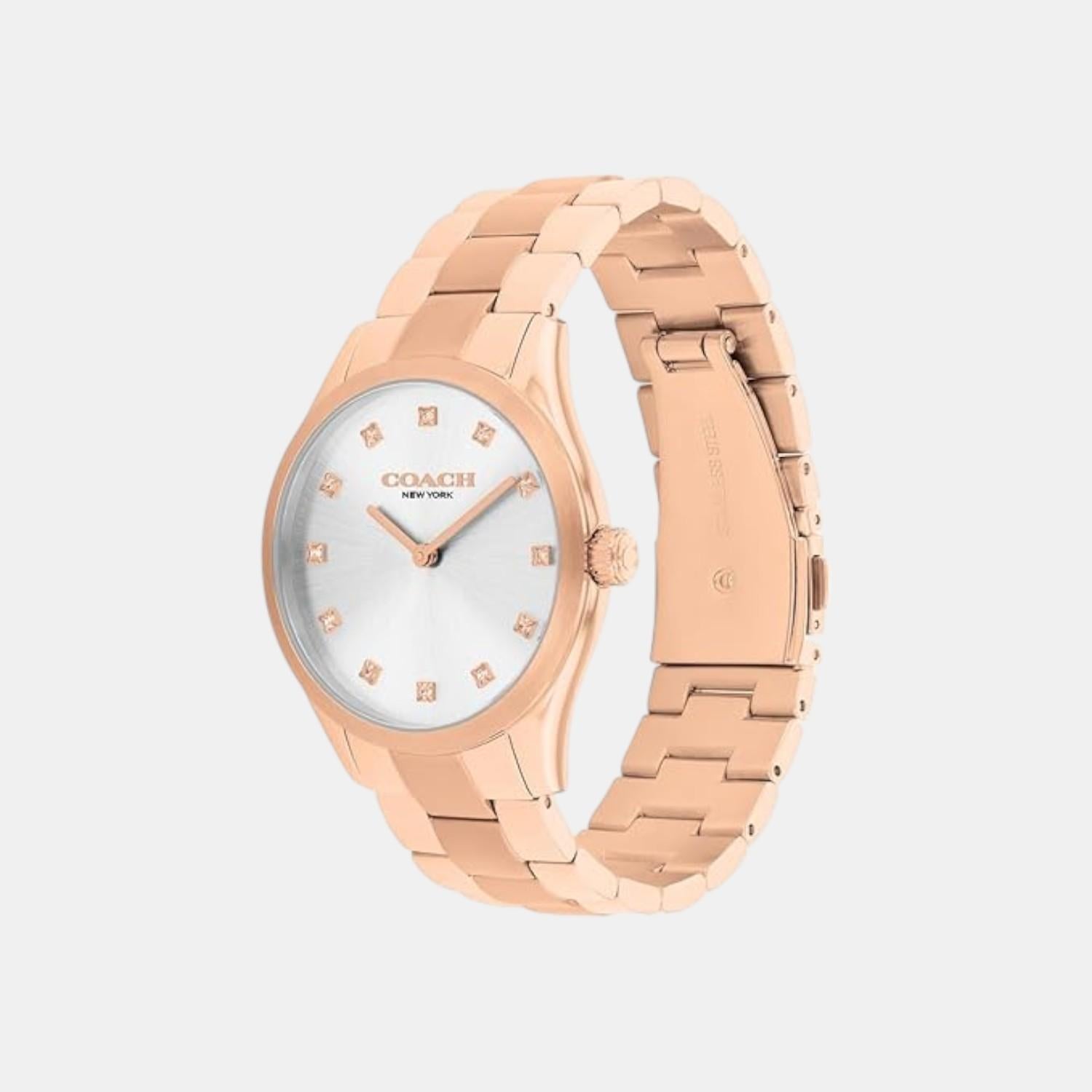 Brooks Women Quartz Silver & White Dial Analog Stainless Steel Watch 14504538