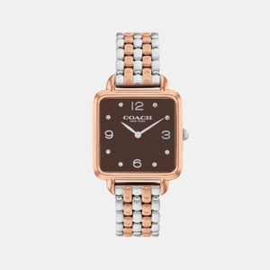 Cass Women Quartz Coffee Brown Dial Analog Stainless Steel Watch 14504543