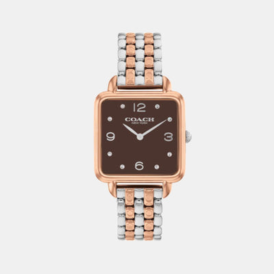 Cass Women Quartz Coffee Brown Dial Analog Stainless Steel Watch 14504543