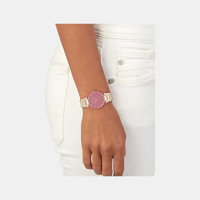 Cary Women Automatic Pink Dial Analog Stainless Steel Watch 14504581