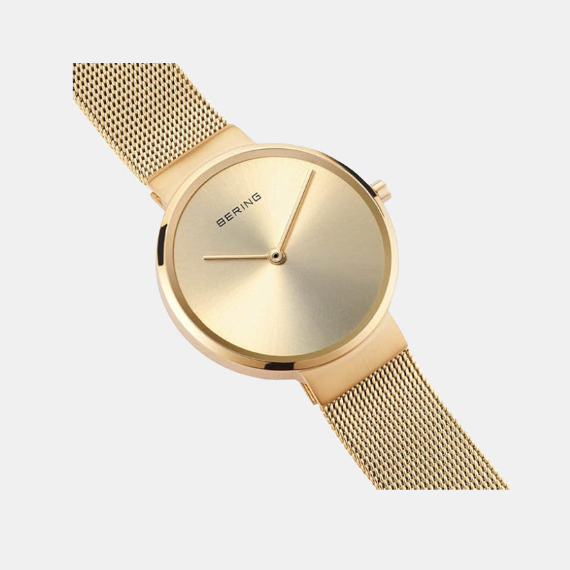 Classic Women Gold Dial Analog Stainless Steel Watch 14531-333