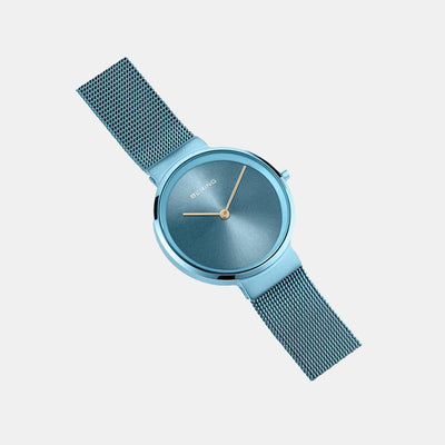 Classic Women Blue Dial Analog Stainless Steel Watch 14531-388