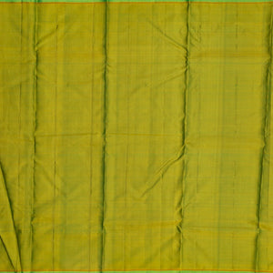 Bottle Green Handloom Kanchipuram Silk Saree With Blue Border