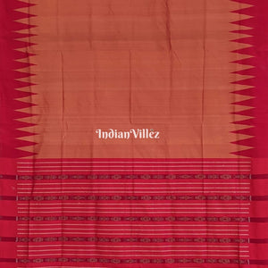 Brick Red Sambalpuri Ikat Silk Saree