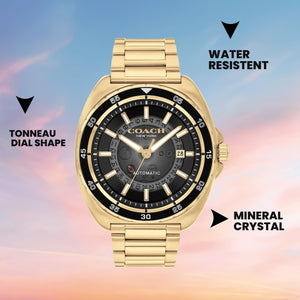 Charter Men Automatic Black Dial Analog Stainless Steel Watch 14602712