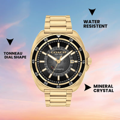 Charter Men Automatic Black Dial Analog Stainless Steel Watch 14602712