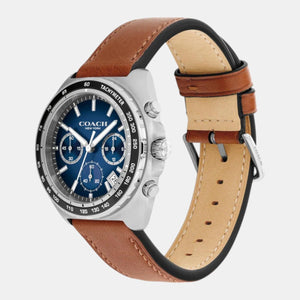 Charter Men Quartz Blue Dial Chronograph Leather Watch 14602741