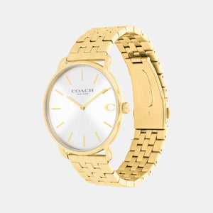 Elliot Men Quartz Silver White Dial Analog Stainless Steel Watch 14602747