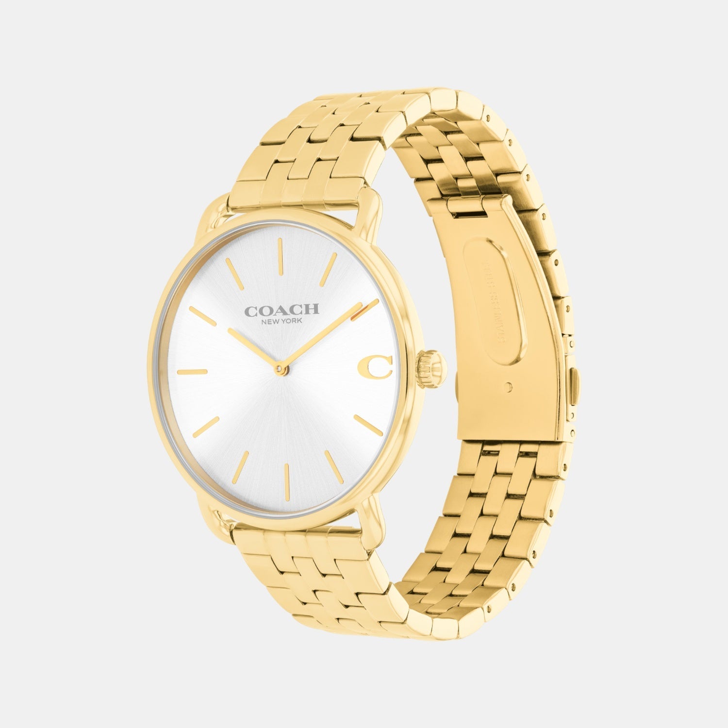 Elliot Men Quartz Silver White Dial Analog Stainless Steel Watch 14602747