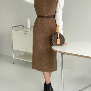 Rida Premium Winter Coord Set- Top with Dress and Belt