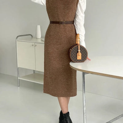 Rida Premium Winter Coord Set- Top with Dress and Belt