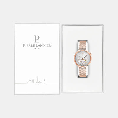Esperance Women Automatic Silver Dial Analog Mesh Watch 147K928