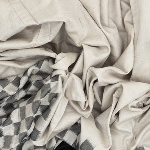 Off White Handloom Orissa Cotton Saree With Contrast Border