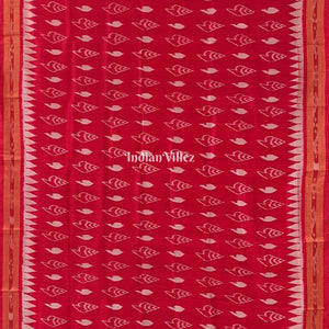 Red Sankha Odisha Ikat Khandua Silk Saree