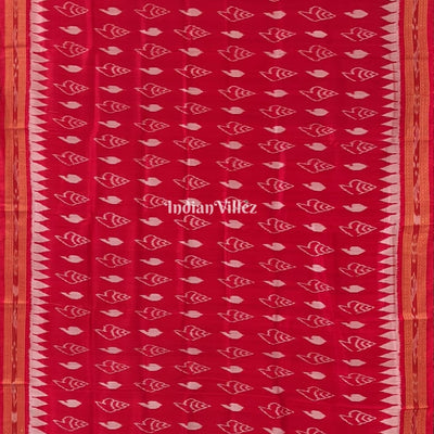 Red Sankha Odisha Ikat Khandua Silk Saree