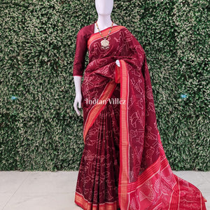 Maroon Red Designer Contemporary Silk Saree