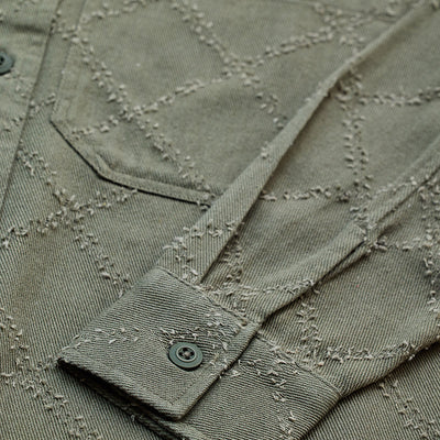 Olive Geometric Overshirt