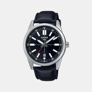 Enticer Men Quartz Black Dial Analog Leather Watch A1953