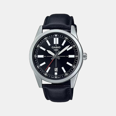 Enticer Men Quartz Black Dial Analog Leather Watch A1953