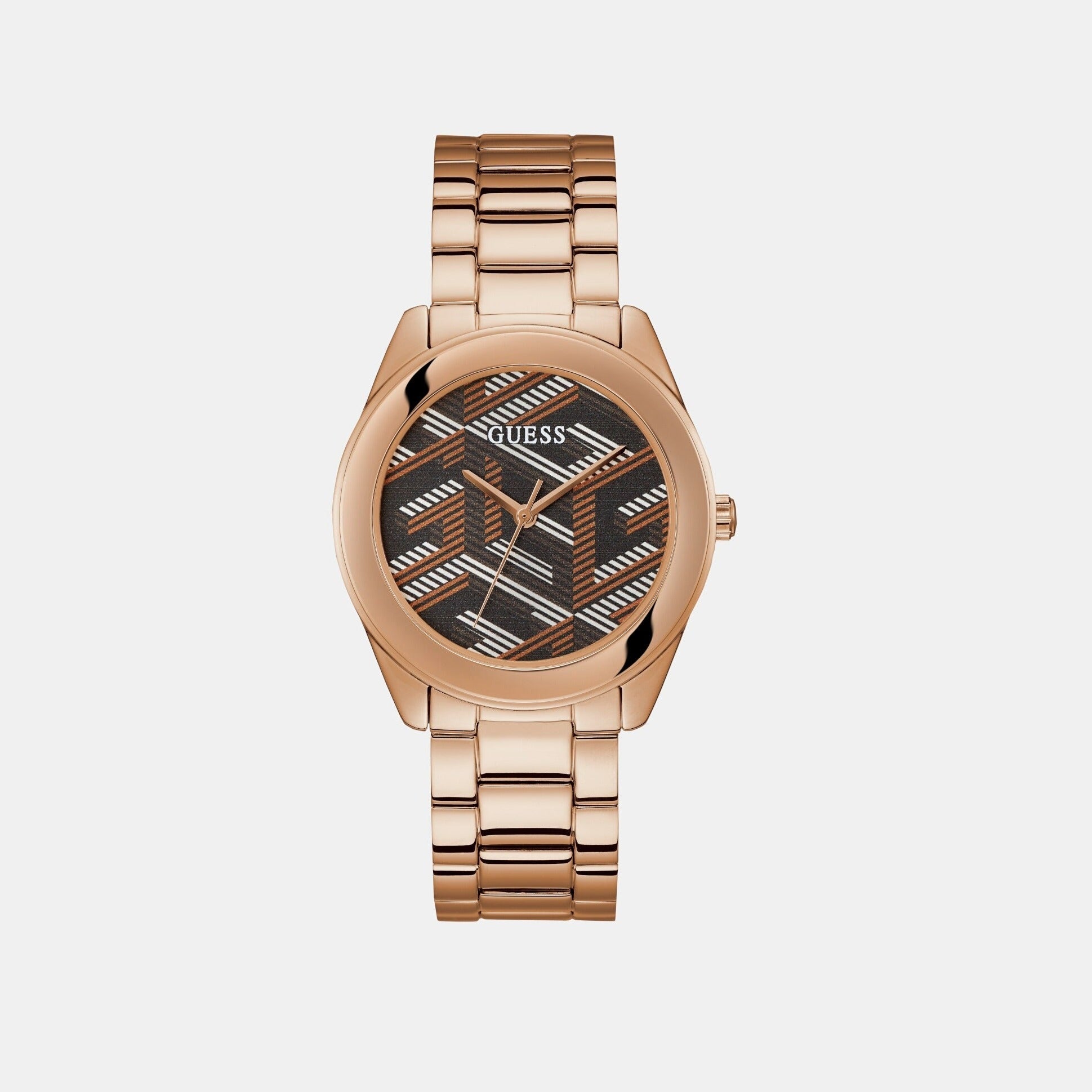 Cubed Women Quartz Brown Dial Analog Stainless Steel Watch GW0607L3