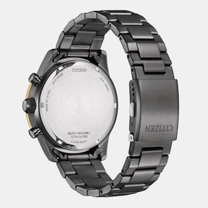 Eco-Drive Men Eco-Drive Black Dial Chronograph Stainless Steel Watch CA4556-89E