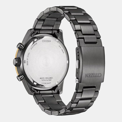 Eco-Drive Men Eco-Drive Black Dial Chronograph Stainless Steel Watch CA4556-89E
