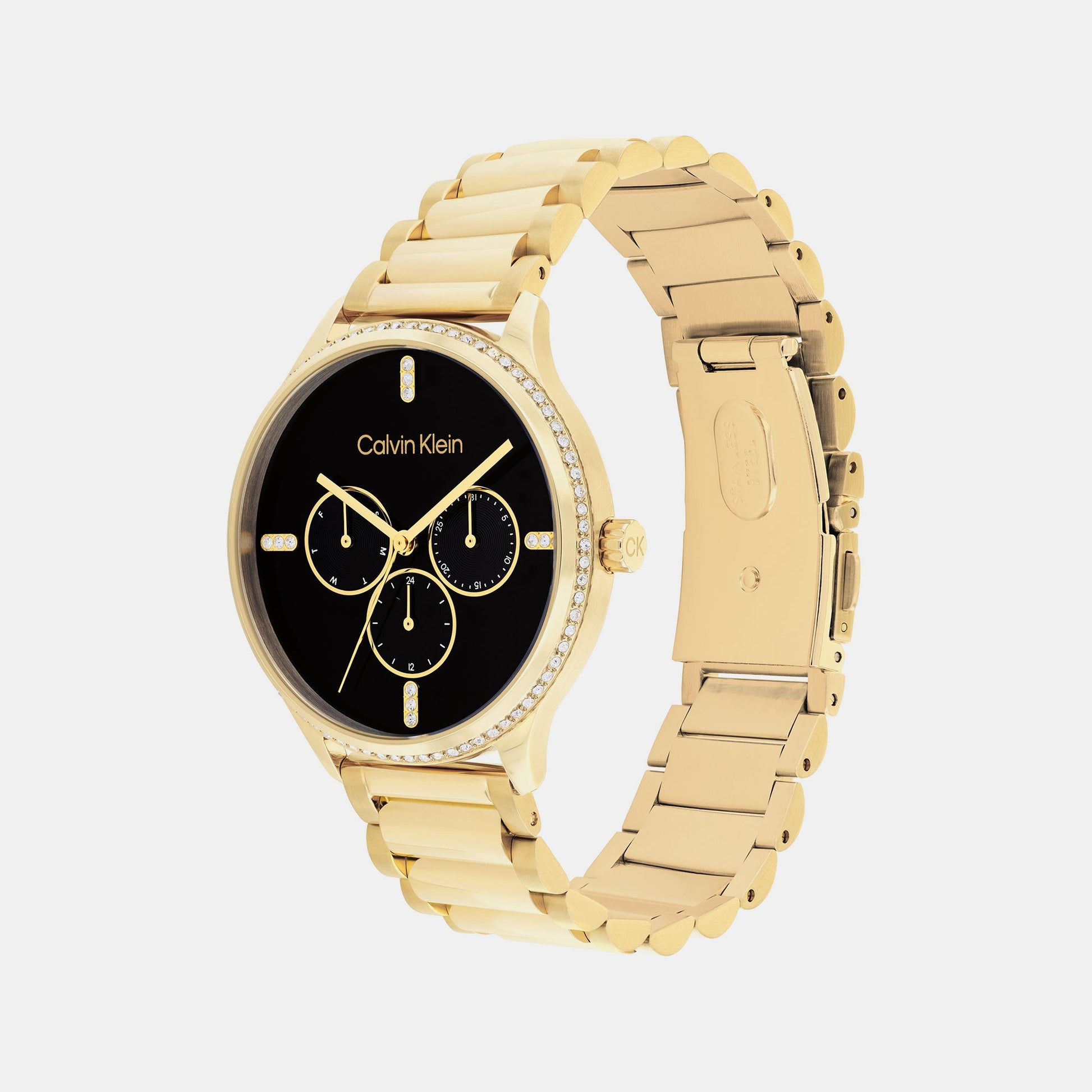 Ck Dress Women Quartz Black Dial Multi-Function Stainless Steel Watch 25200371